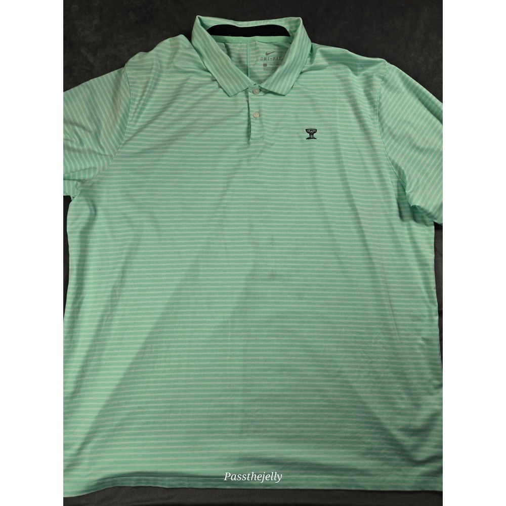 Nike Shirt Mens 2XL Dri-Fit Tour Tiger Woods Golf‎ Polo Performance Cup Logo